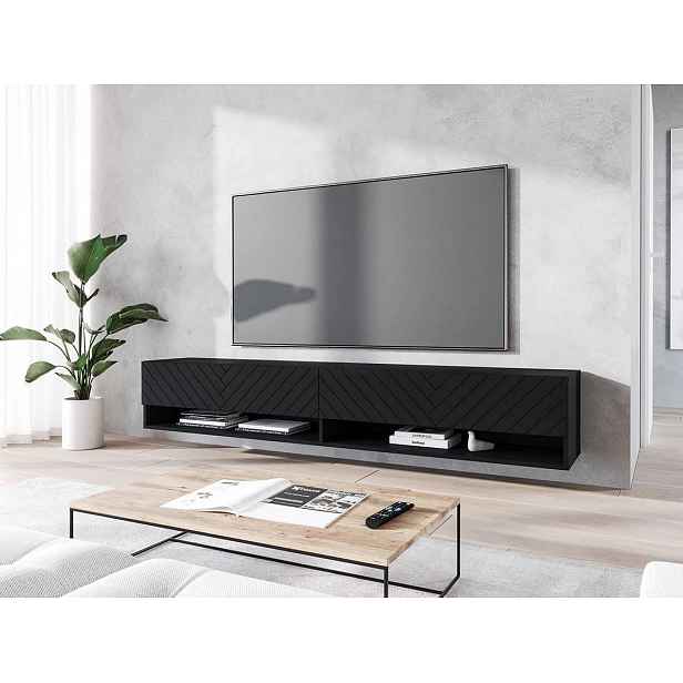 TV stolek s LED RGB osvětlením 180 cm WILLA A - černý grafit 1