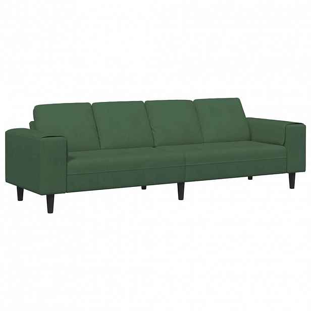 vidaXL Pohovka Tmavě zelená 250 x 77 x 76 cm Žebrovaná látka