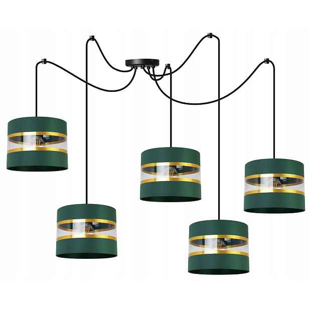 Závěsná Stropní Lampa Pavouk Lustr Glamour Zelená Stínidlo Do Obývacího Pokoje