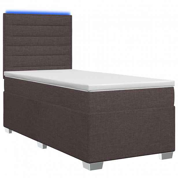 vidaXL Postel boxspring s matrací Tmavě hnědá 80 x 200 cm Textil