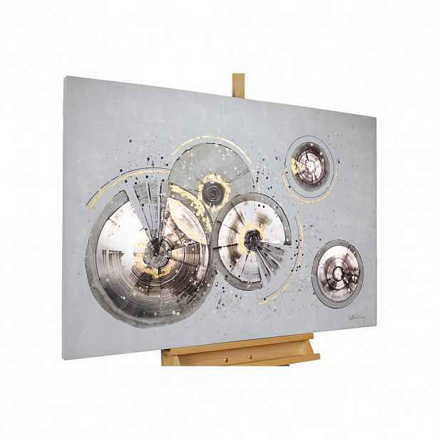 KUNSTLOFT RUČNĚ MALOVANÝ AKRYLOVÝ OBRAZ ŠEDÝ, 120/80 CM