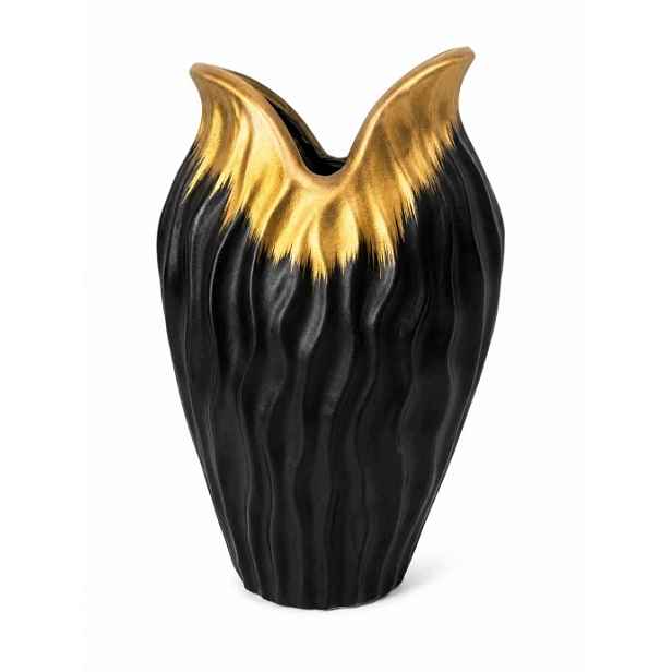 Květináč černo-zlatý Black Gold Wave 24,5 cm