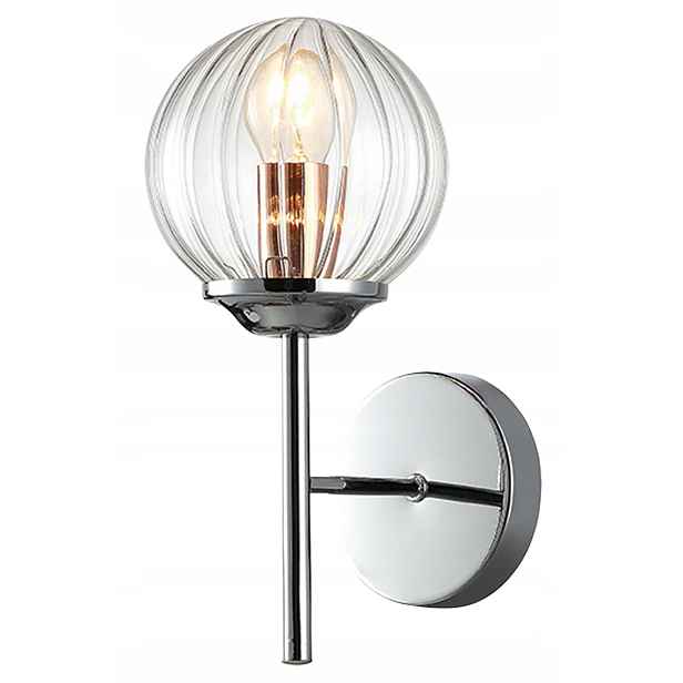 Nástěnné Svítidlo Chrom Měď Lampa nástěnná 40W E14 skleněná