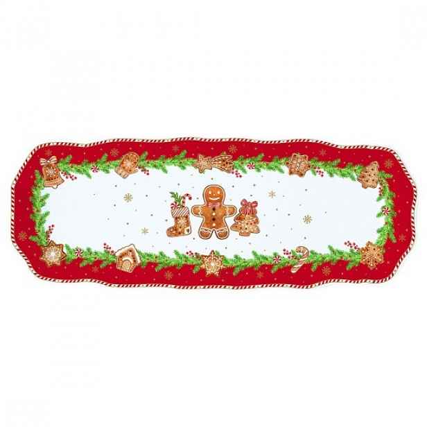 Servírovací talíř, porcelán, 37 × 14 cm, "Fancy Gingerbread" - Easy Li