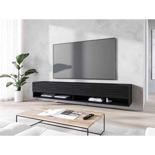 TV stolek s LED RGB osvětlením 180 cm WILLA A - černý grafit 2