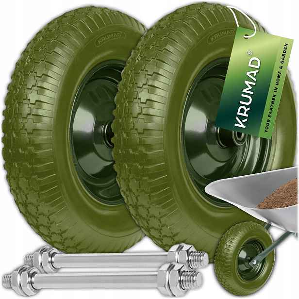 2x Kolečko pro kolečko Plné bezdušové pěnové kolečko vozíku 8PR 4.80/4.00-8 Osa