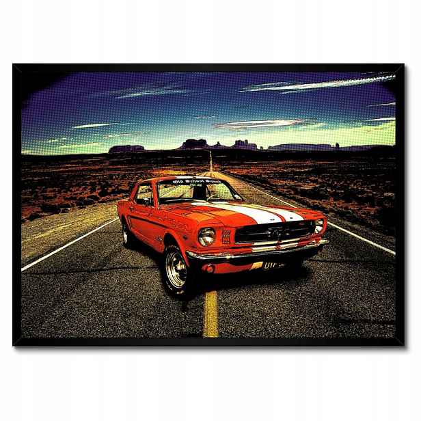 Plakáty v rámu 70x50 Červený Ford Mustang