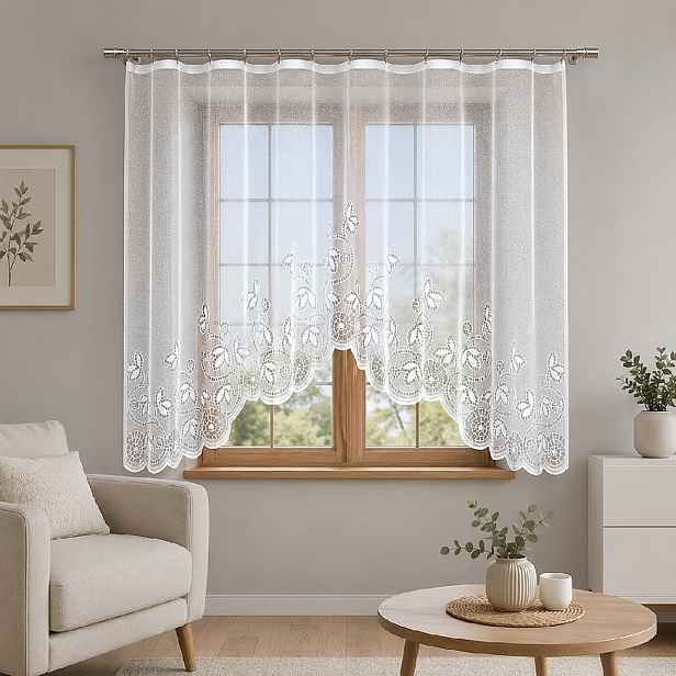 Dekorační žakárová záclona s řasící páskou ANA 170 bílá 300x170 cm MyBestHome