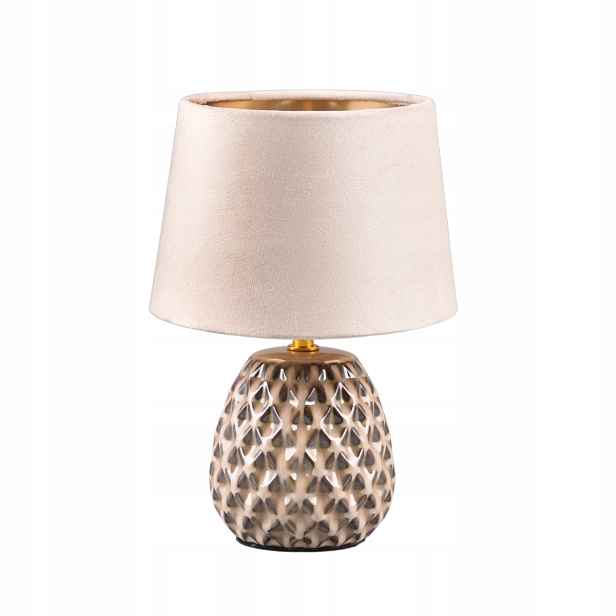 Keramická stolní lampa béžová zlatá s stínidlem do obývacího pokoje ložnice Rl