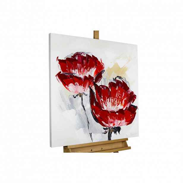 KUNSTLOFT RUČNĚ MALOVANÝ AKRYLOVÝ OBRAZ ČERVENÝ, 80/80 CM