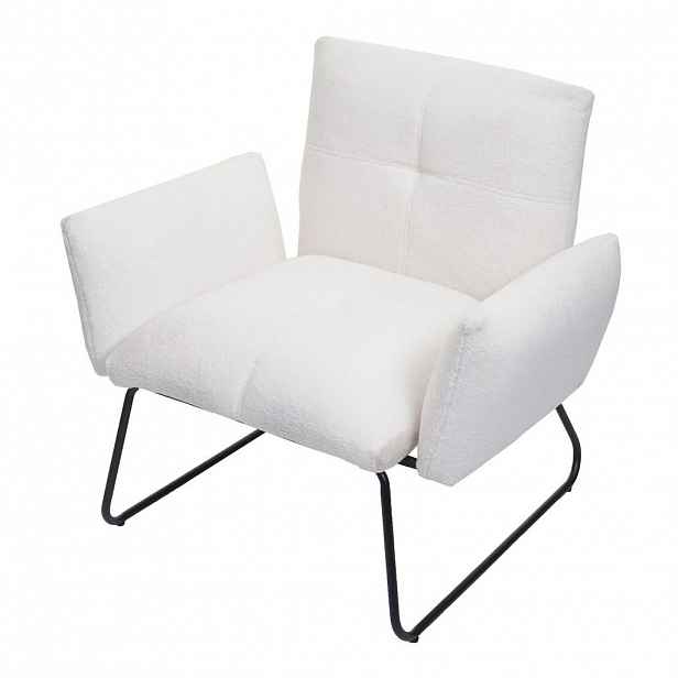 MCW LOUNGE KŘESLO BOUCLé Bílé