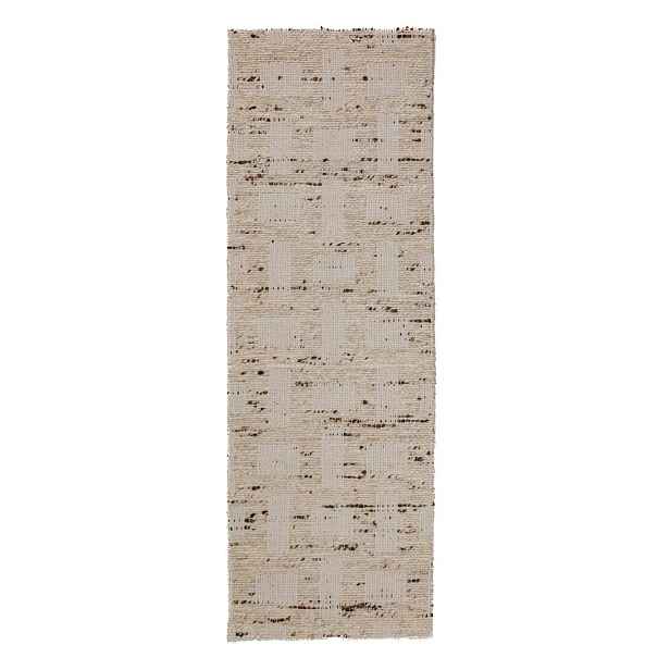 Ručně tkaný běhoun s příměsí vlny v přírodní barvě 80x230 cm Rova Blend – Flair Rugs
