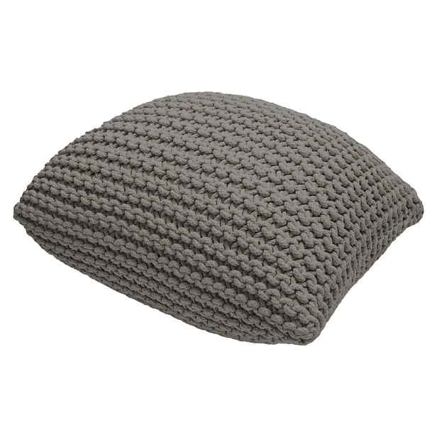 Šedý polštářový puf Bonami Essentials Knit