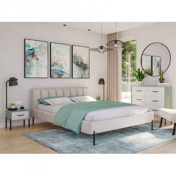 Čalouněná postel MILAN rozměr 160x200 cm Krémová