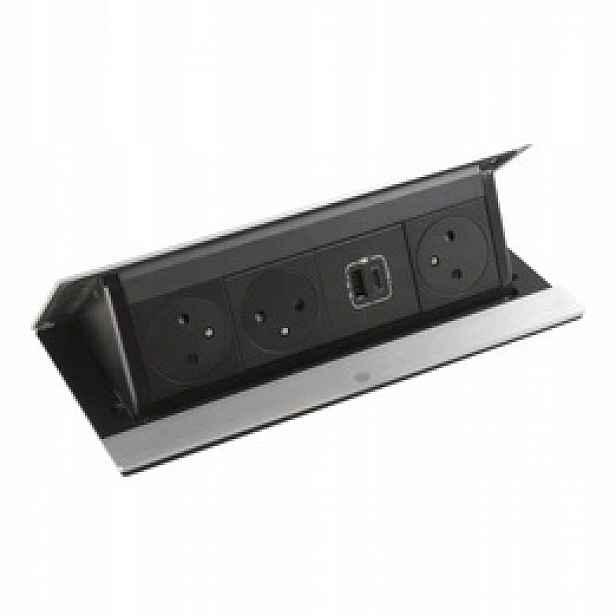 Nábytková zásuvka Pop Up 3X2P Z/usb Legrand 654820