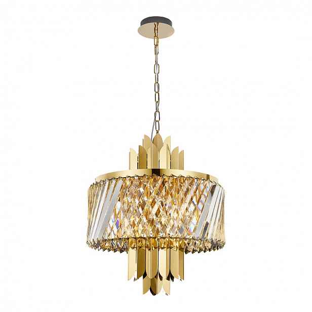 ML0407 Zlatá křišťálová závěsná lampa 6 x E14 Margot Eko-light