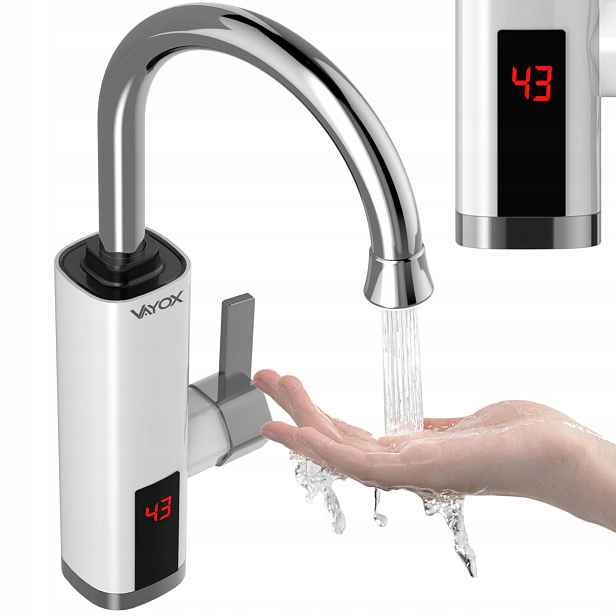 Průtokový Ohřívač Vody Elektrický Kohoutek LCD Kuchyňská Baterie Vayox