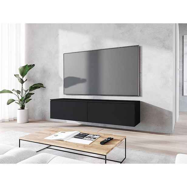 Televizní skříňka 140 cm WILLA D - černá grafitová