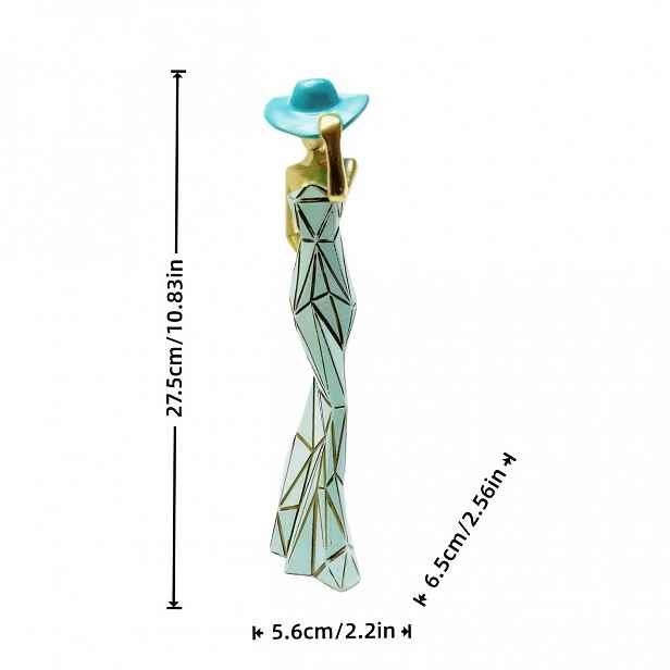 TEMU 1 ks Elegantní soška ženské modelky - Luxusní pryskyřičná figurka s realistickým vzhledem vhodná pro dekoraci domácí kanceláře, středový kus,