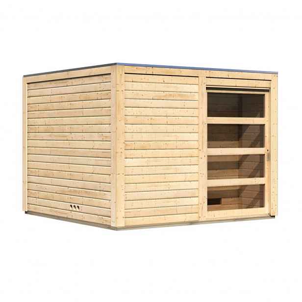 Venkovní finská sauna s předsíní 276 x 276 cm Smrk