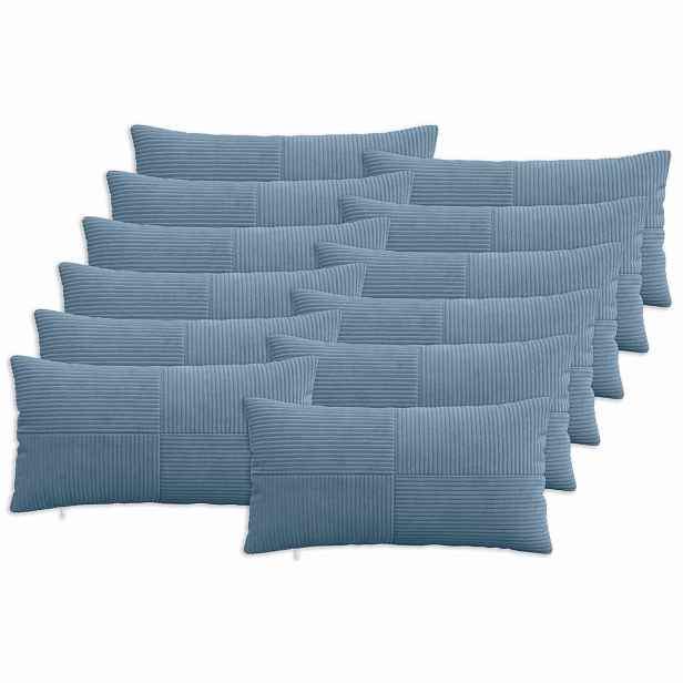 vidaXL Povlak na polštář 12 pcs ALMELO Modrá 40 x 80 cm manšestr