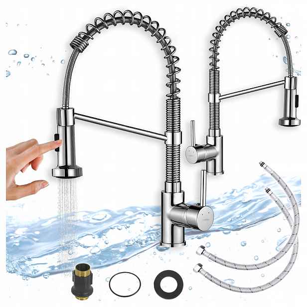 Kuchyňská Baterie Chrom Stojící pružina Flexibilní Ramínko Kuchyňský kohout