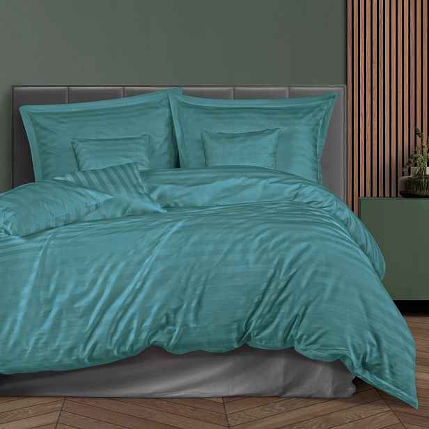Povlečení bambusovo-bavlněný satén Stripe TURKUS/160x200 +2x70x80+4x40x40