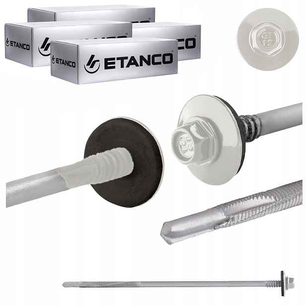 Šrouby do sendvičové desky 185 mm Ral 9010 400 ks pro kov Etanco GTR12