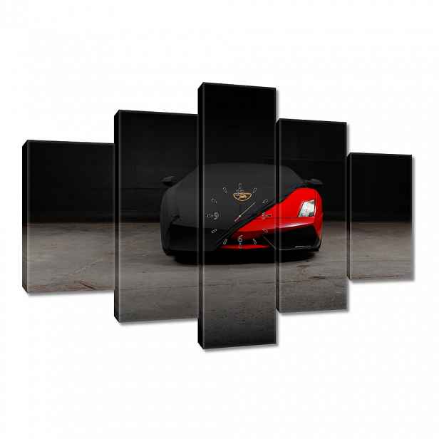 Nástěnné hodiny 150x105 Červené auto