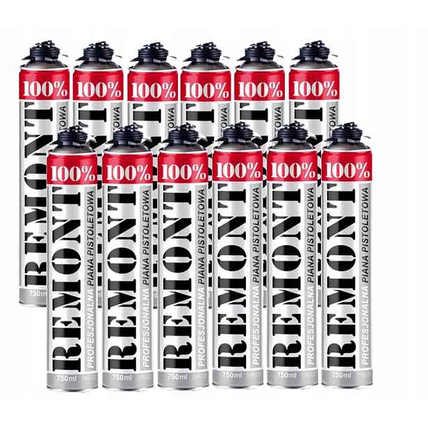 12 x Pěnová Pistolová Pěna Remont Letní 750 ML