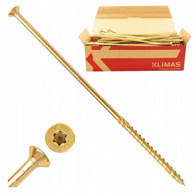 Tesařské Vruty Do Dřeva 6x280 Kuželové Torx 100 Ks WKCS-60280 Klimas