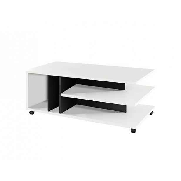 Konferenční stolek DASTI, bílá/černá