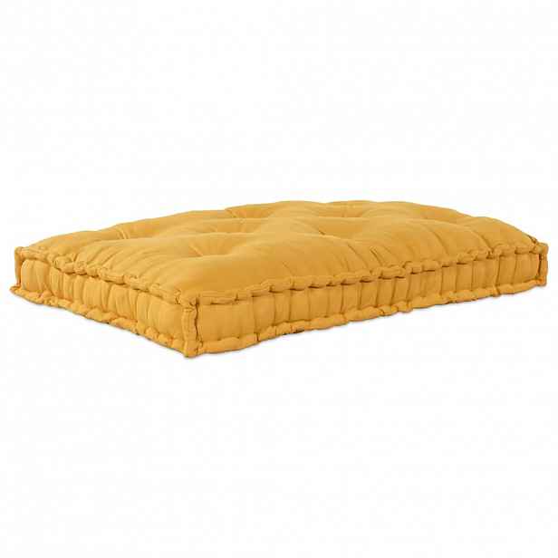 vidaXL Polstrovaný pohovkový polštář Žlutá 120 x 80 x 12 cm Textil