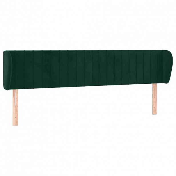 vidaXL Čelo postele typu ušák tmavě zelené 203x23x78/88 cm samet