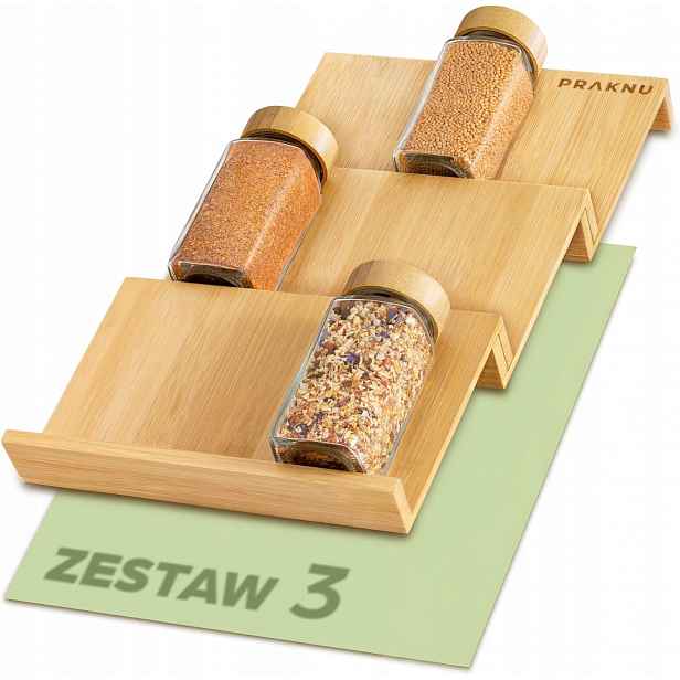 Organizér na koření do zásuvky bambus Fsc 12 sklenic 3-tier