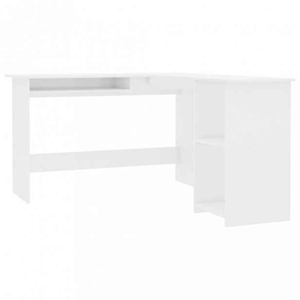 Rohový psací stůl 120x140 cm Bílá lesk