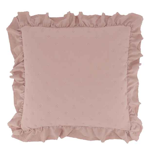 Růžový povlak na polštář s volánkovým okrajem Aix Soft – 50*50 cm Chic Antique