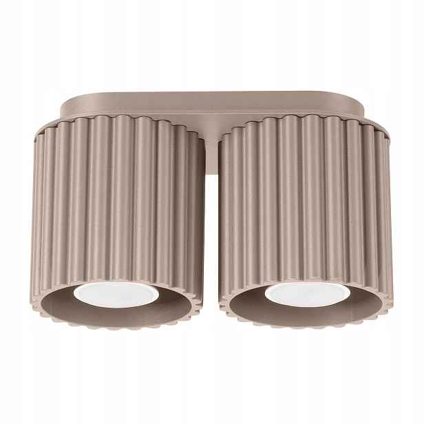 Sollux Stropní svítidlo taupe oválná 21 cm rýhované spoty 2xGU10 10W Aura