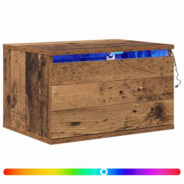 vidaXL Nástěnná noční skříňka 2 ks Staré dřevo 50 x 36 x 30 cm