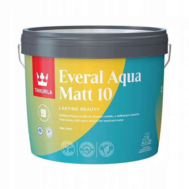 Barva na dřevo a kov Tikkurila Everal Aqua Matt 10 9L Barvy
