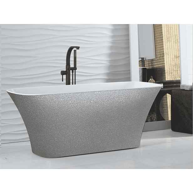 BESCO Olsen Spa  VANNEA16GLAM02 - Volně stojící vana ASSOS Glam  - stříbrná