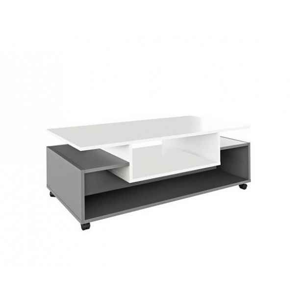 Konferenční stolek na kolečkách DALEN, bílá / grafit
