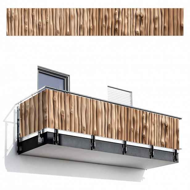 MuchoWow BALKONOVÁ ZÁSTĚNA Dřevo - stonek - světle hnědý 500x80 cm