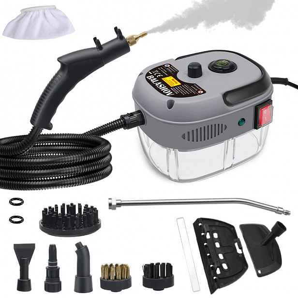 Parownica Myjka Parowa Czyścik 2500W 1.2L Mop Na Podłogi, Tapety, Zestaw IPX5