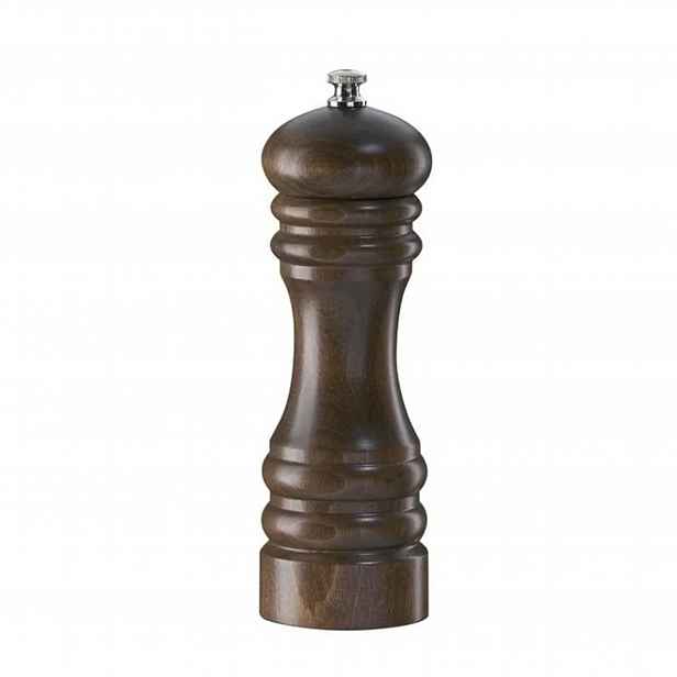 Ruční mlýnek na pepř a koření, dřevěný, 18 cm, keramický, žhavý