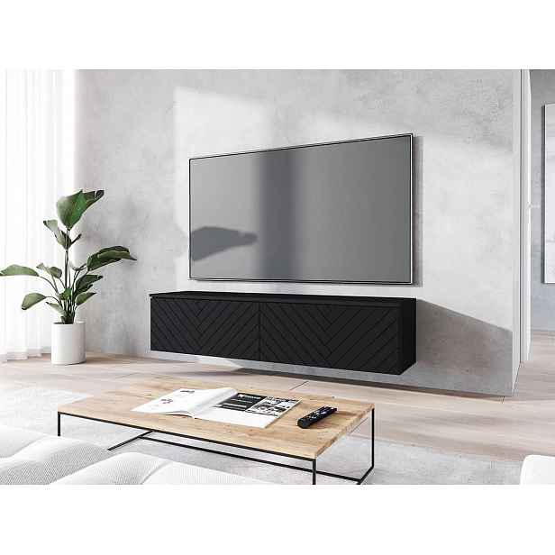 TV stolek s LED osvětlením 140 cm WILLA D - černý grafit 1