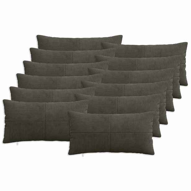 vidaXL Povlak na polštář 12 pcs ALMELO Antracitová 40 x 80 cm manšestr