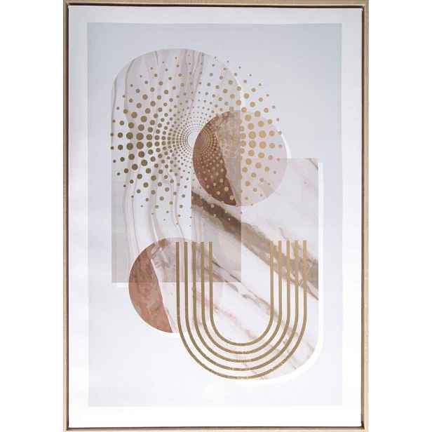 Obraz 609/B 50x70 cm boho akcenty zlatá nástěnná dekorace do pokoje v rámečku