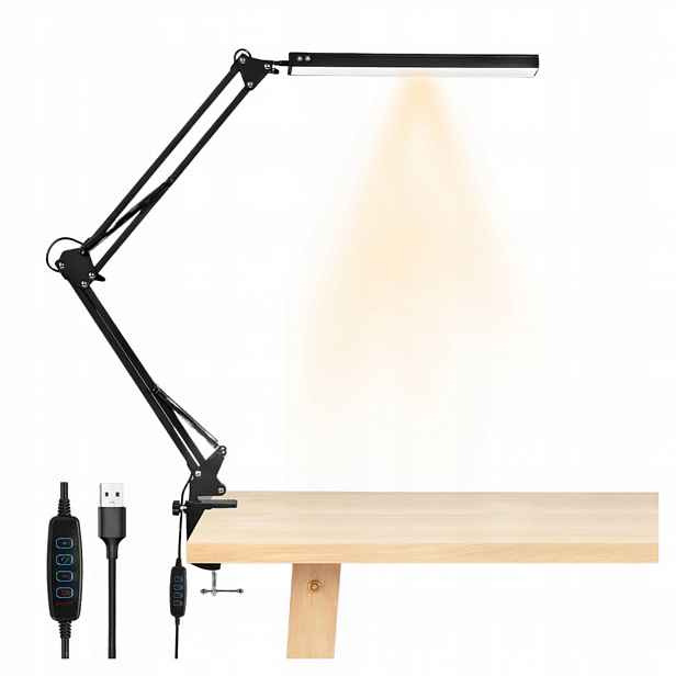 Led Stolní Lampa S Kreslicím Vzorem, Nastavitelná, 3 Barvy Světla, 14W, Stmívač