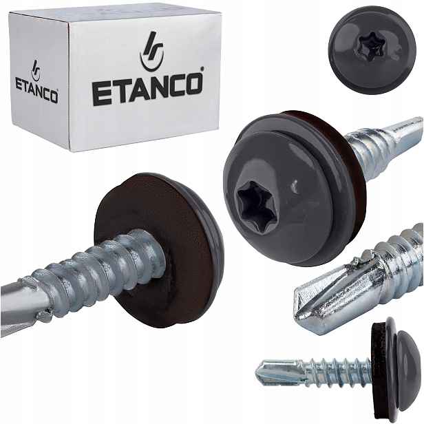 Šrouby do kovu Torx 3 mm 4,8x22 mm Ral 7024 250 ks Etanco GT3 Ph Z14